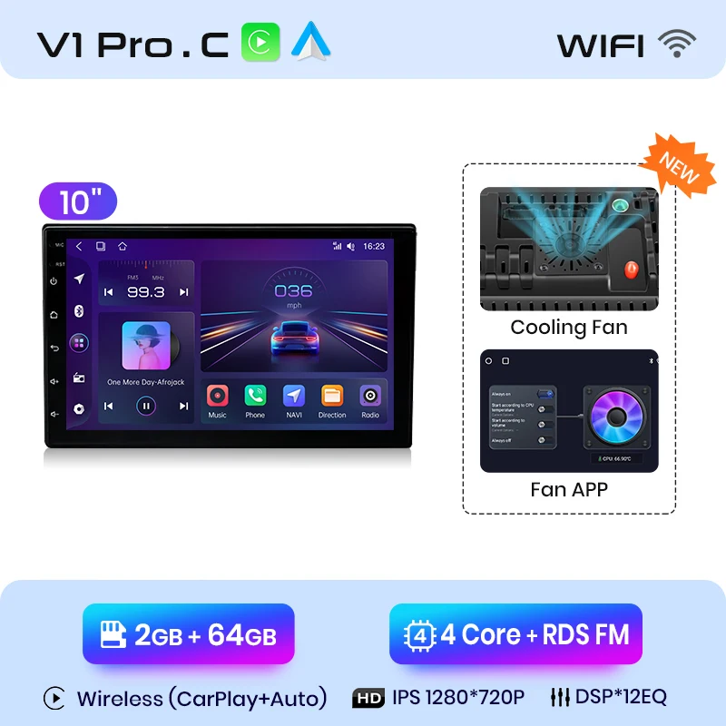 Junsun 7 9 10 Inch Universele Carplay Android Auto Autoradio Voor Vw Fiat Renault Nissan Hyundai Gps Multimedia Autoradio Stereo