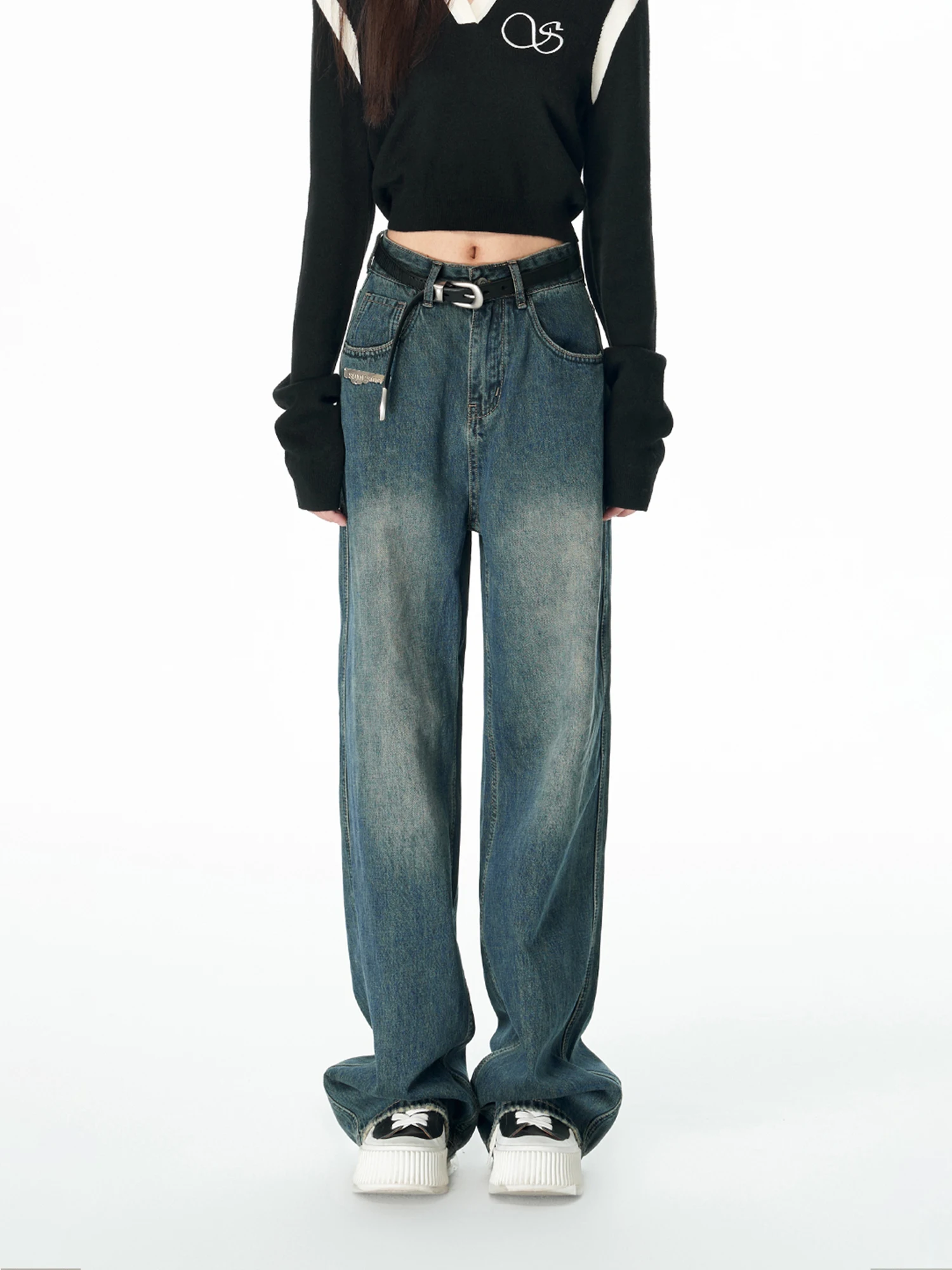 

SOMESOWE винтажные широкие джинсы с завышенной талией, женские летние тонкие джинсовые брюки прямого кроя, свободный крой, хлопковая ткань с талией