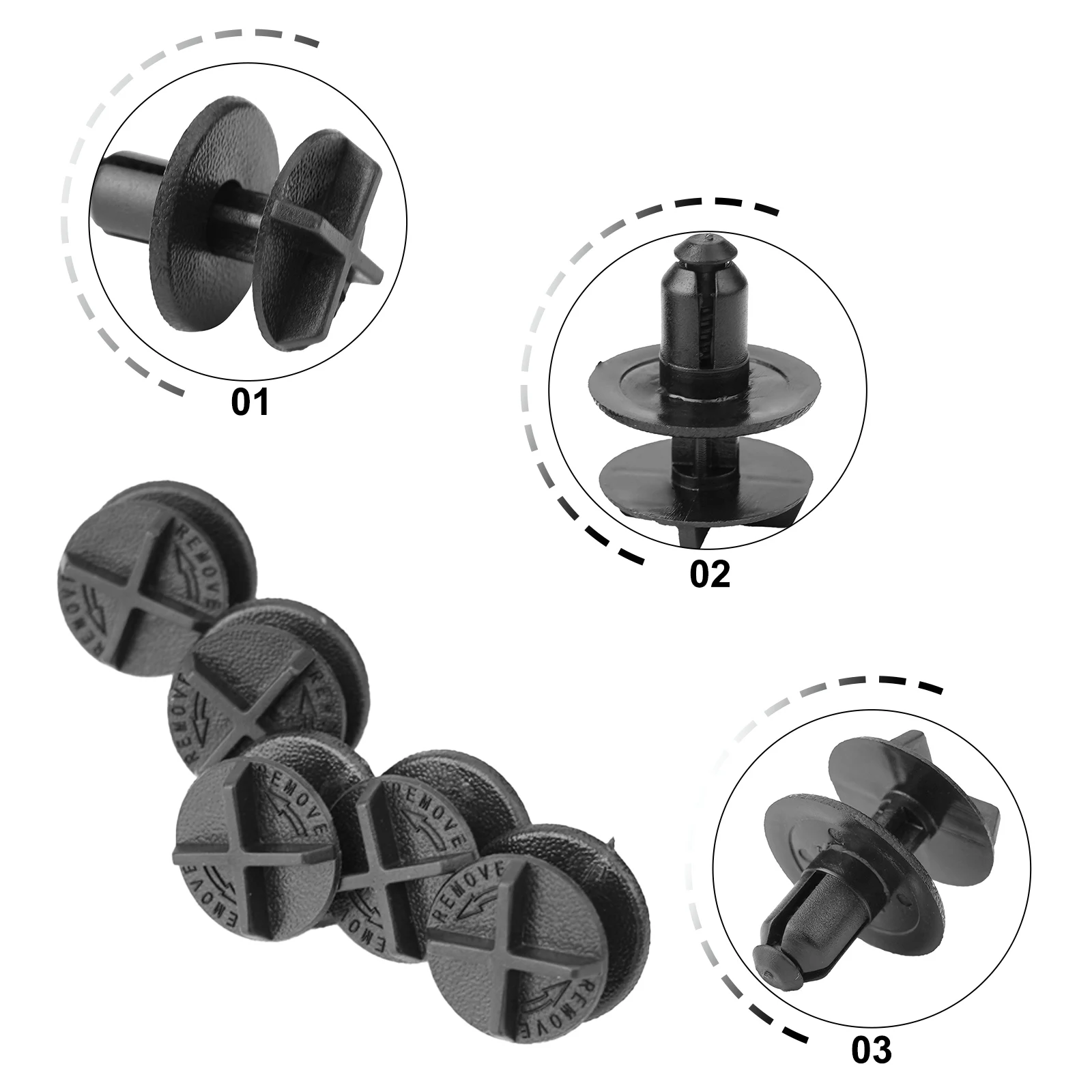 5 Piece Cowl Panel Clip for Land Rover For Range Rover LR024316 for OEM Replacement Part Nylon Material Fitment Verified