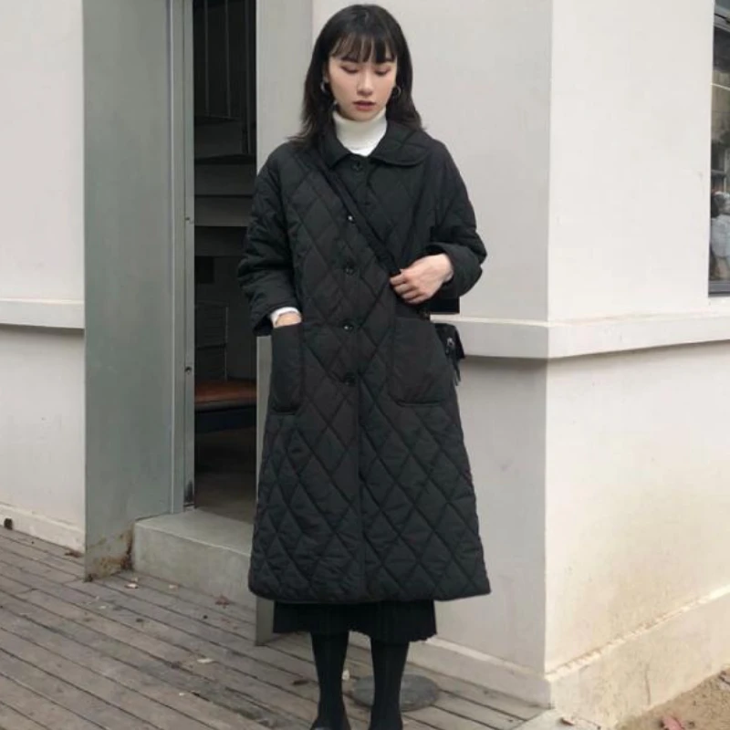 Parkas Women Winter Solid Warm Outwear Ulzzang Pockets Casual Elegant All-match Office Lady Classic Vintage Cozy Clothing Mujer