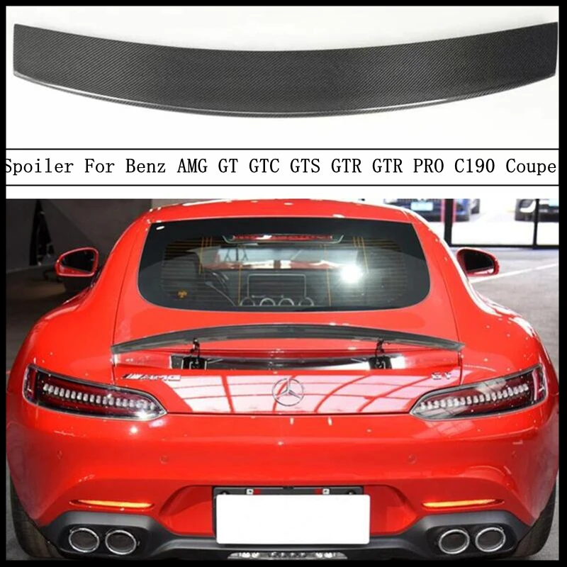 REAL Carbon Fiber Spoiler For Mercedes Benz AMG GT GTC GTS GTR GTR PRO C190 Coupe 2015-2023 WING TRUNK LIP Refits Spilers