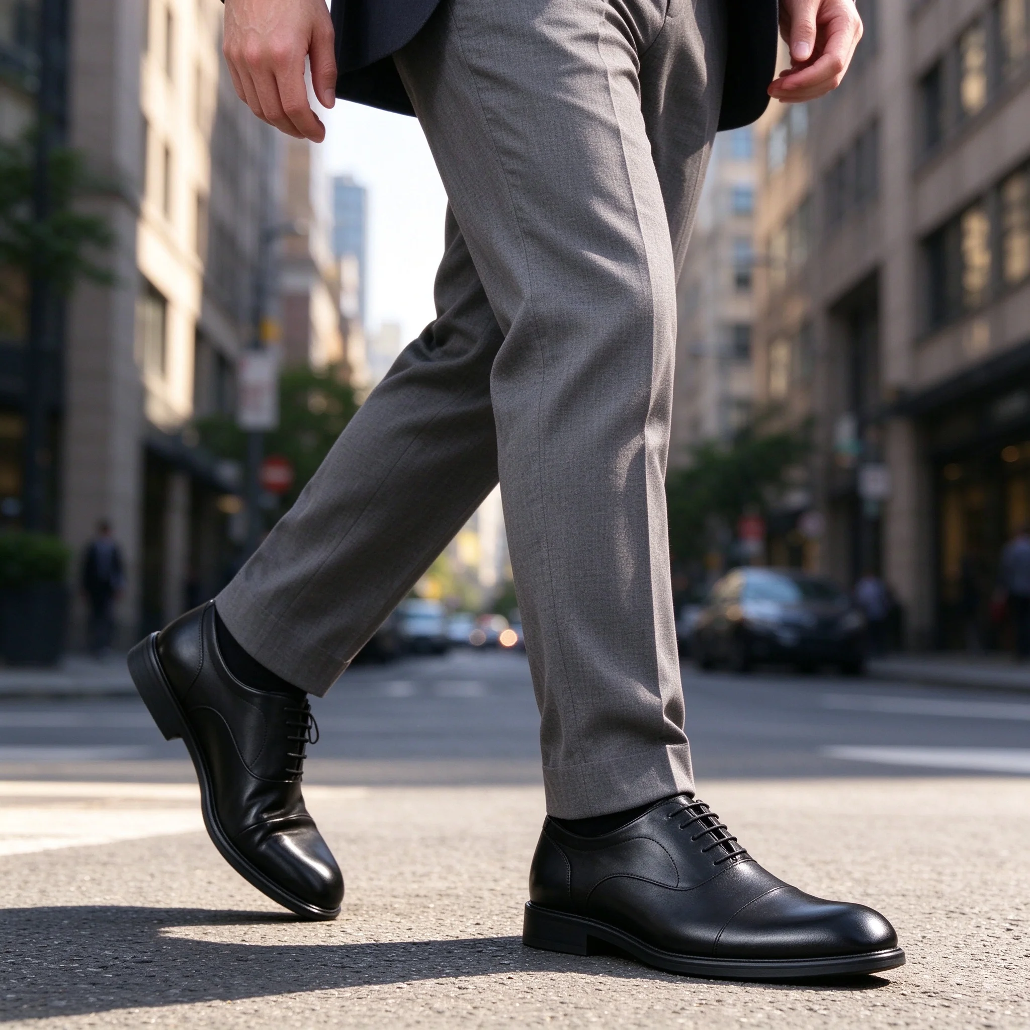 Desai Herrenschuhe, elegante Oxford-Schuhe aus Kunstleder, klassisches Design, für Herbst und Winter, breite Passform, Herrenschuhe für das Büro, stilvolle Schuhe für Männer. – Detail 6