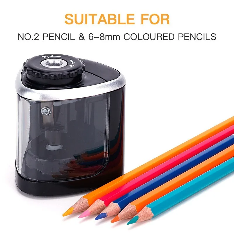 Kids Adults Supplies Colored Pencils Auto Electric Manual 2 in 1 Pencil Sharpener Safe Student Helical Steel Blade Sharpener