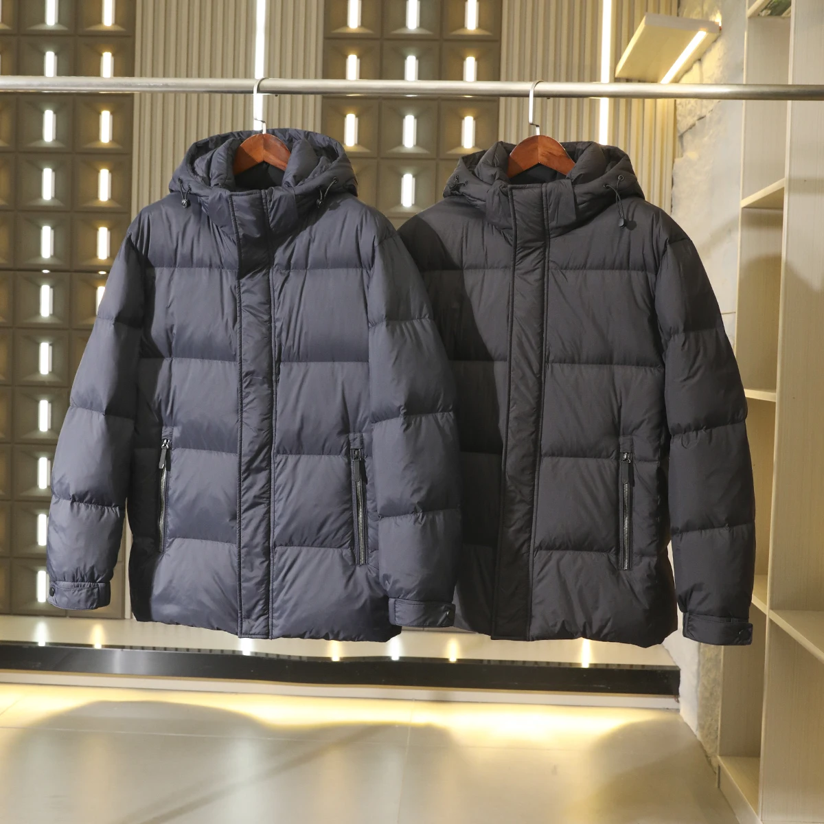 

Мужская зимняя уличная пуховая куртка с капюшоном, ветрозащитная, водоотталкивающая, модная, городская, с длинными рукавами, на молнии