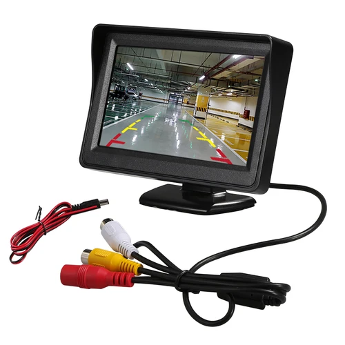 Imagen 2 del producto Pantalla de marcha atrás para automóvil 4,3 pulgadas giratoria 160 °   Cámara de visión trasera opcional Fácil de instalar Adecuado para una variedad de modelos
