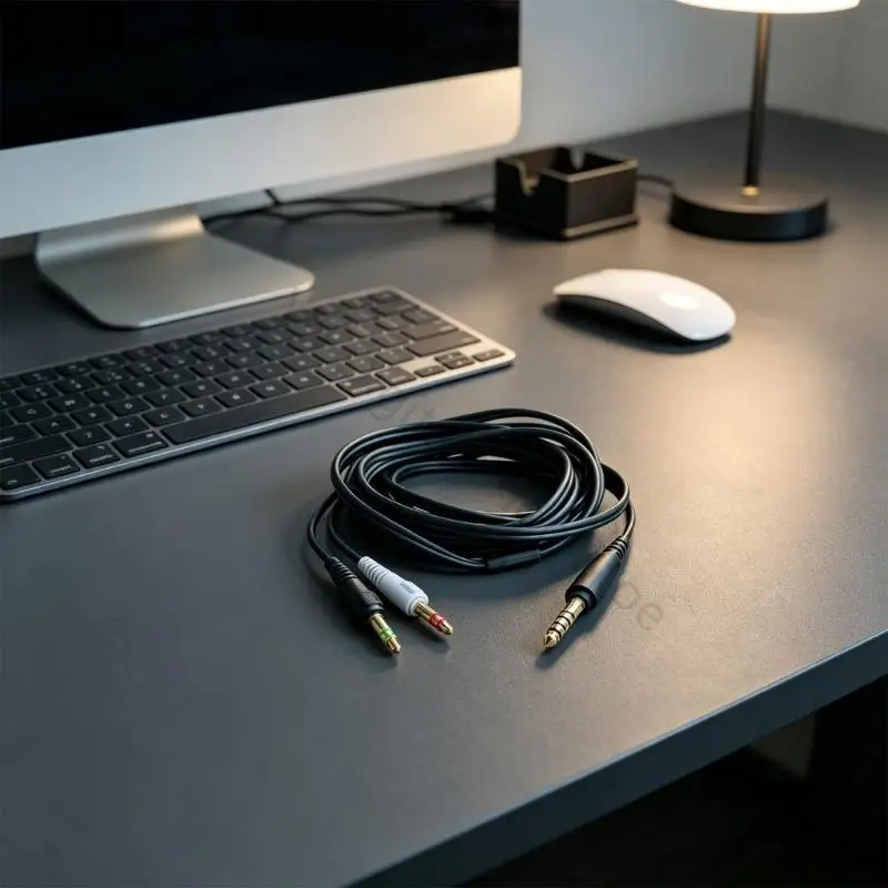 96BA 4,4-mm-Kopfhörerkabel mit fünf Kontakten für ATH-GDL3, zwei 3,5-mm-Enden mit drei Kontakten für PC-Sound- und – Detail 3