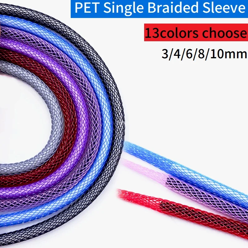 Expandable Braided Cable Sleeve 3 4 6 8 10 mm Single PET Nylon Mesh DIY USB Keyboard Cable Sleeving Sheath Protector Wire Wrap