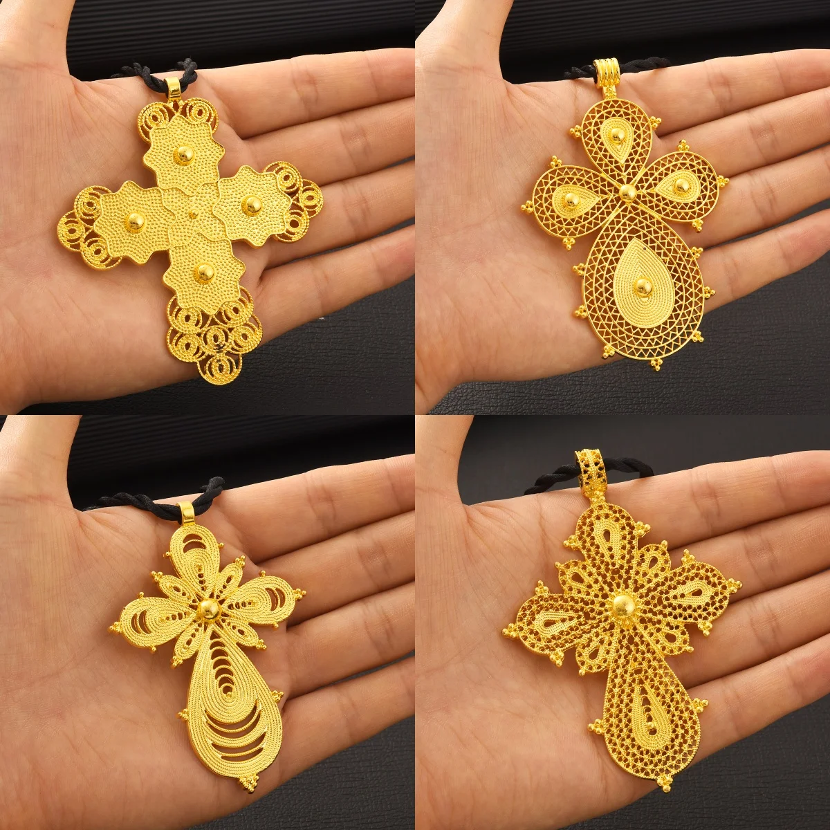 Discount Ethiopian Jewelry Multiple Cross Necklace Pendant African Eritrean Wedding Engagement Gift #175