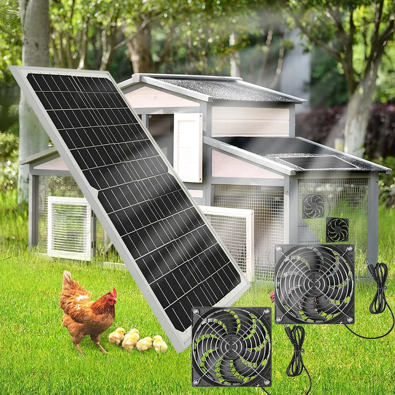 Solar-Powered Greenhouse Exhaust Fan Kit – Wireless Ventilation for Chicken Coops, Sheds & Pets | Durable Off-Grid Cooling