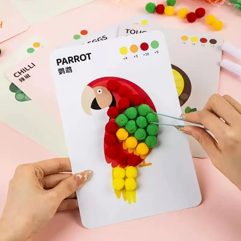 Bambini Palla pelosa Pasta Pittura Giocattolo Regalo Produzione fai-da-te Materiale Imballaggio Palla di peluche creativa Giocattoli artigianali per bambini Regali