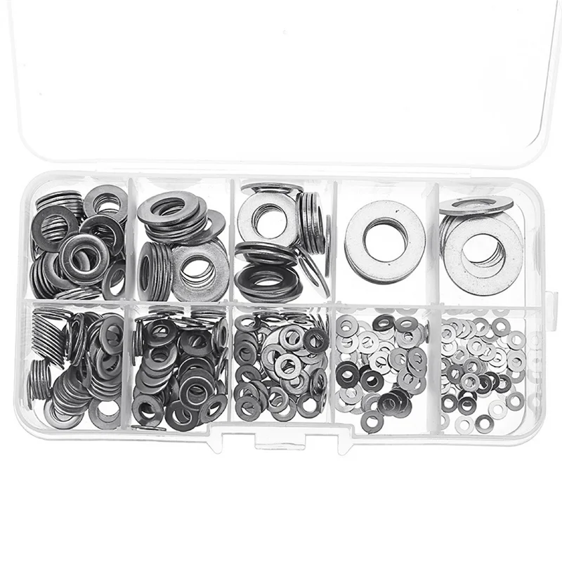 

BYBS-Versatile Stainless Steel Washer Kit, 180 PCS, Sizes M2 To M10: Essential For Home And Workshop