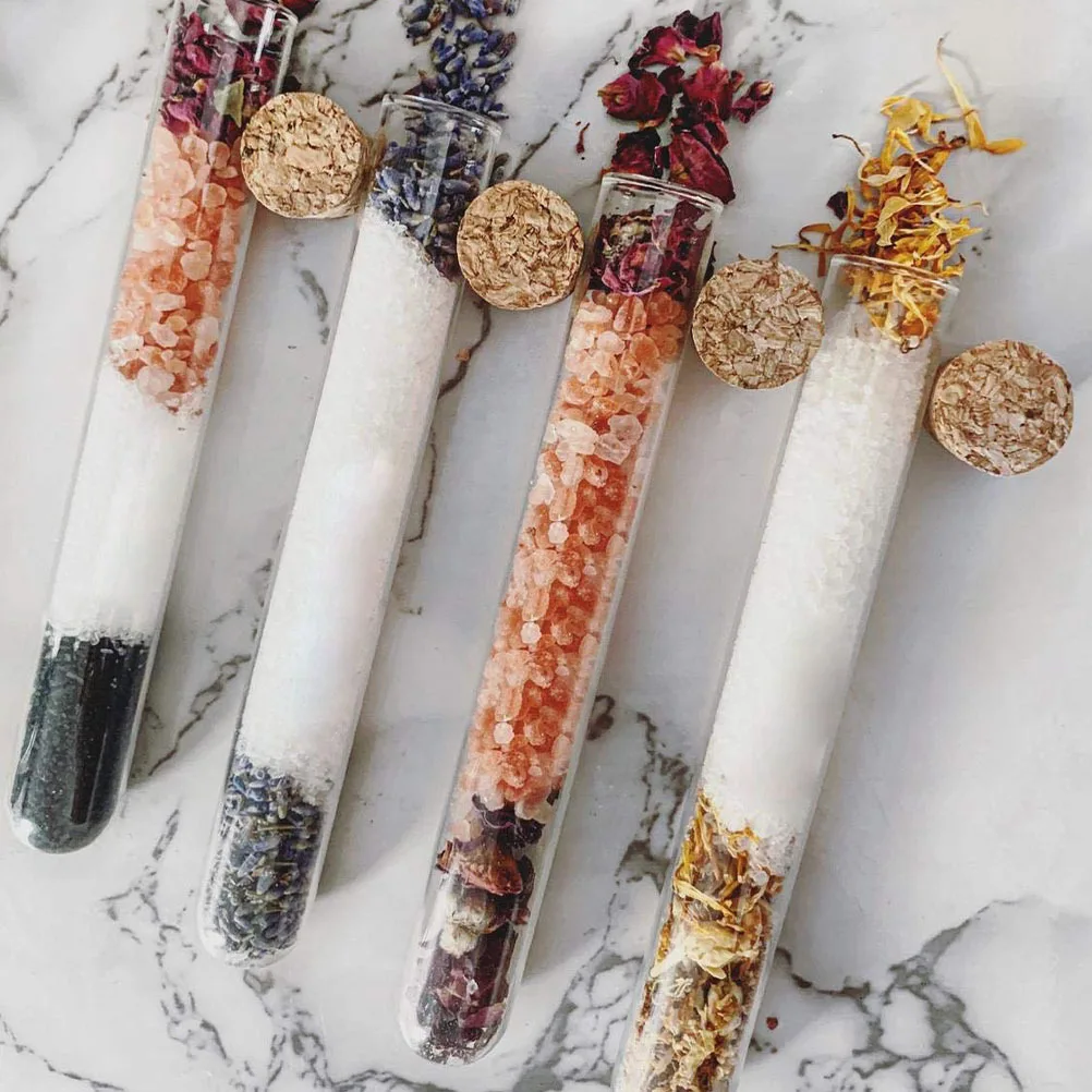 

24Pcs Premium Plastic Test Tubes with Cork for Scientific Experiments Durable Storage Jewelry Making Crafts Test Tube