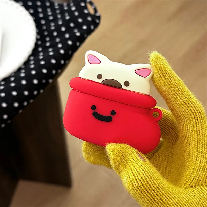 

3D Cute Cartoon Sock Puppy Case for AirPods Pro2 Airpod Pro 1 2 3 Bluetooth Earbuds Charging Box Protective Earphone Case Cover