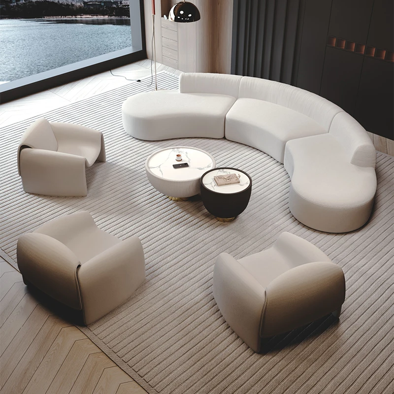 

Semicircular Curved Sofa Corner Special-shaped Designer Lounge Area Reception Sales Office Hotel Shop Office Meeting Guests