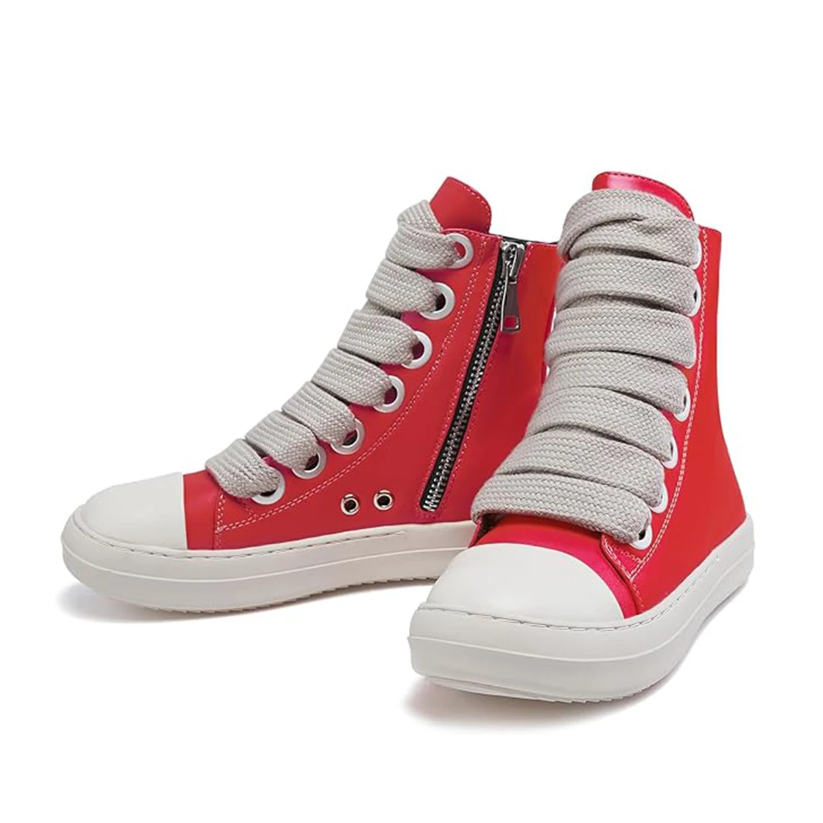 أربطة أحذية خشنة للرجال، نعل سميك عالي القطع، أحذية مريحة، متعددة الاستخدامات، طراز جامعي، أحذية رياضية كاجوال #5