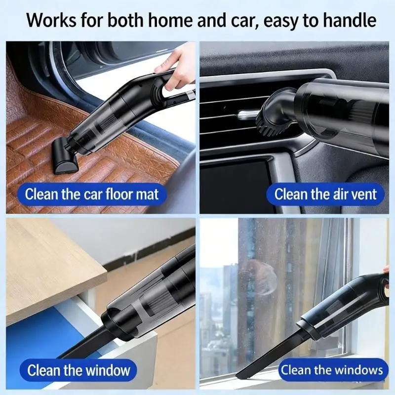 D0AB Handheld Car Vacuum Portable Cordless Power Small Hand Vacuum Cleaner Rechargeable Compressed Blower