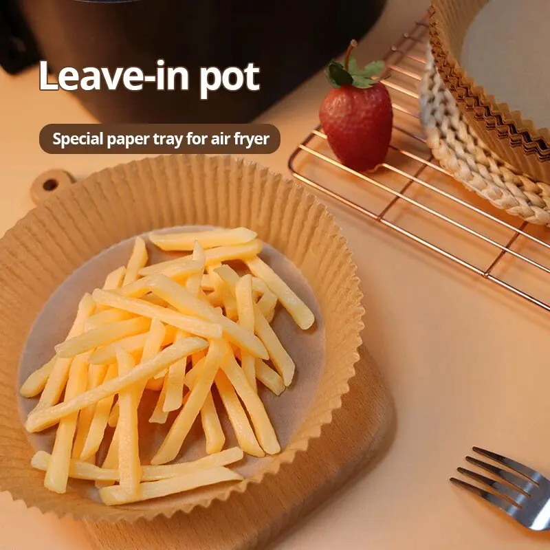 50pcs/set Disposable Air Fryer Paper Liner 23CM Oil-proof Water-proof Airfryer Disposable Cooking Paper Trays Baking Paper image 2