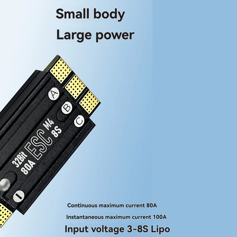 

Electronic Speed Controller 48K AM32 3-8S 80A ESC for FPV Racing Drones, Single Electronic