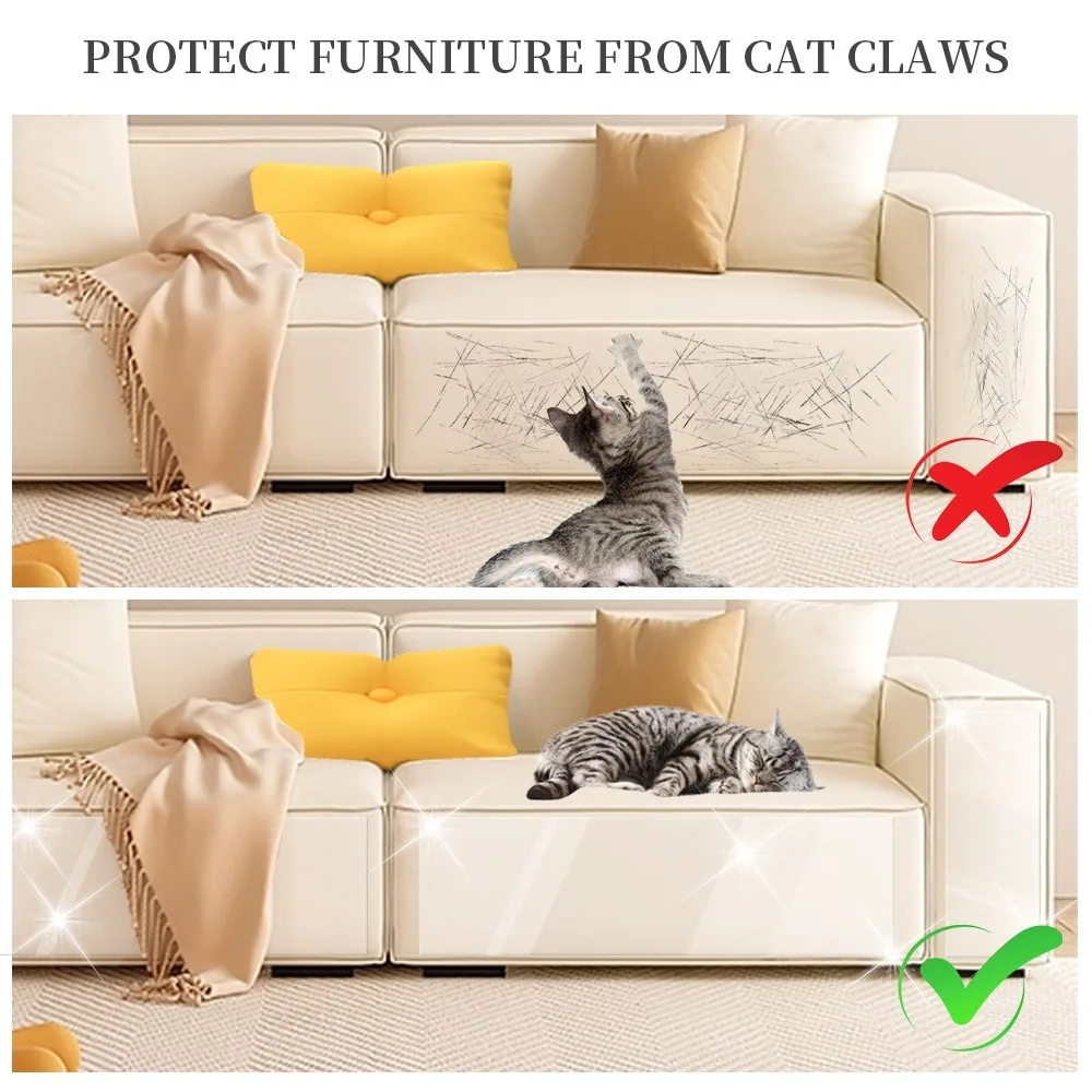 Anti-cat Scratch Anti-cat Scratching Stickers PVC Transparent Scratch Guard Mat Durable Self-adhesive Anti-cat Scratching Mat