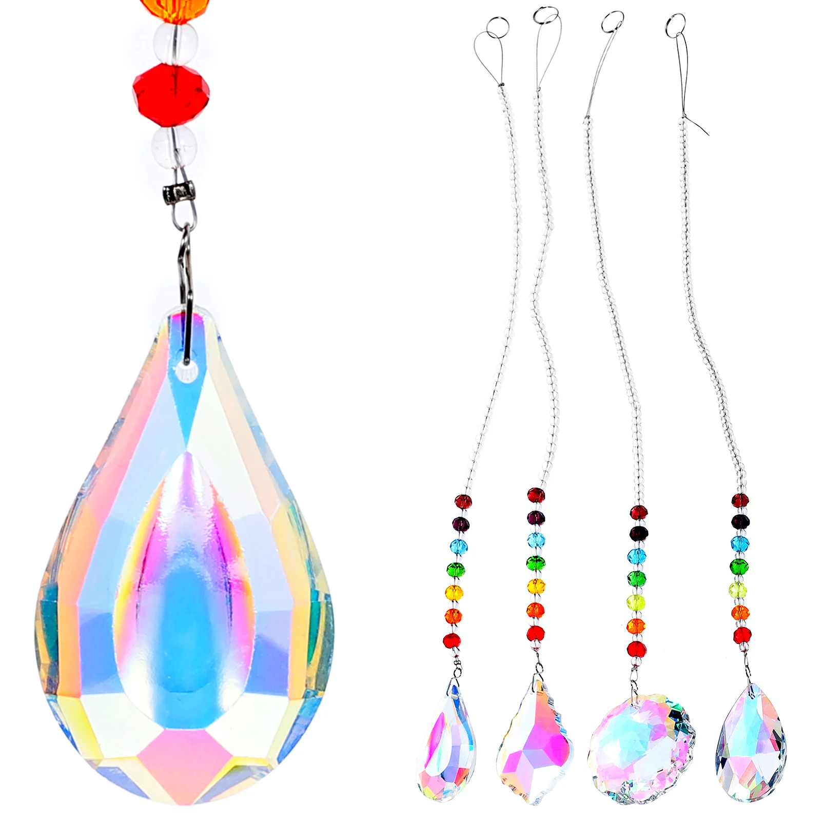 

4Pcs Crystal Ceiling Light Hanging Pendant Sun Catcher Garden Hanging Ornament Crystal Sun Catcher Garden Decor
