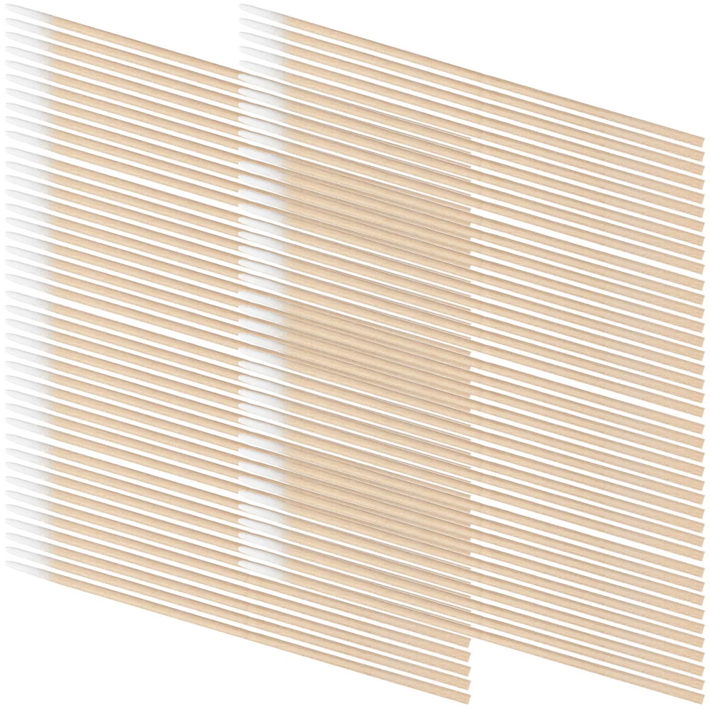 100 قطعة مسحات قطنية صغيرة للرموش مقبض خشبي على شكل كأس فرشاة توزيع المكياج مسحات صغيرة لاستخدام تمديد الرموش #5