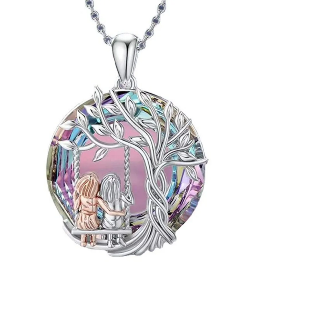 قلادة قلادة "شجرة الحياة" للأخوات التوأم العصرية الأوروبية والأمريكية الأكثر مبيعًا عبر الحدود مع ترصيع الأحجار الكريمة و se #2