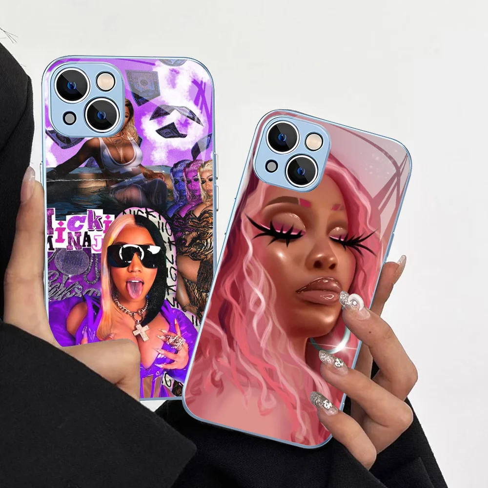 

Nicki Minaj Rapper Phone Case Tempered Glass For iphone 14 13 12 11 Pro Mini XS MAX 14Plus X XS XR Cover