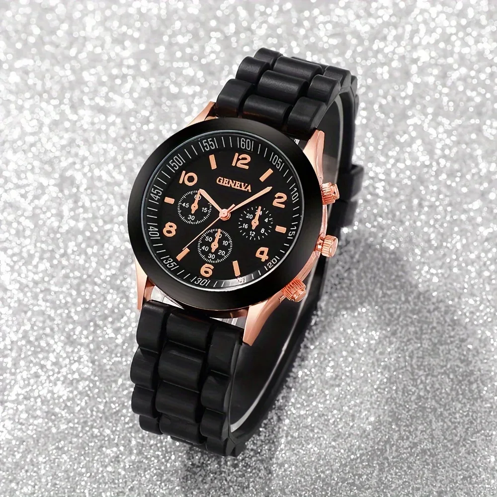 9-piece set of fashionable and simple women's quartz watches suitable for daily wear or gifting, college style, friend gift