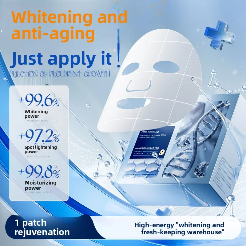 

OHBT 10pcs DNA Sodium Moisturizing Face Mask Replenishment Oil Control Tender Face Masks, Collagen Skin Care Facial Mask