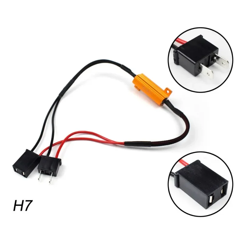 

2PCS 50W H1 H7 H11 9006 Hb3 Hb4 H8 9005 Car Load Resistor Error Canceller LED Decoder Canbus Free Wiring Canceller Decoder Light