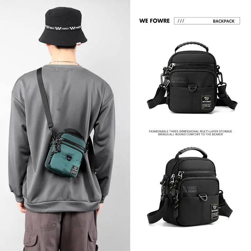 Men Small Cross Body Shoulder Top Handle Bag Pouch Nylon Travel Fashion Male Waist Fanny Pack Mini Handbag Sling Messenger Bags