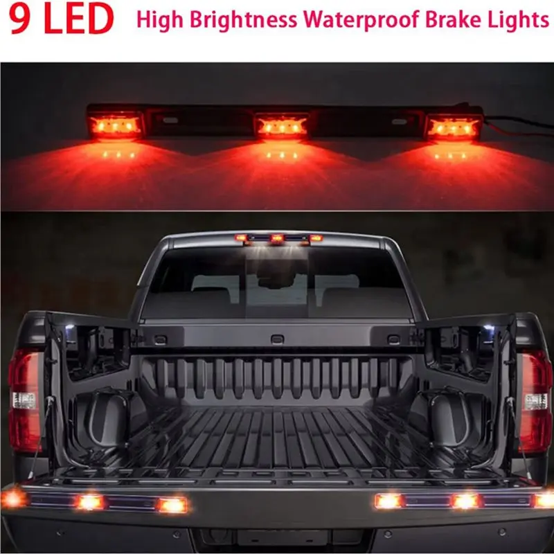 5X Trailer Tail Light Bar, 14.2 Inch Red Clearance Identification ID Marker Light With Bracket