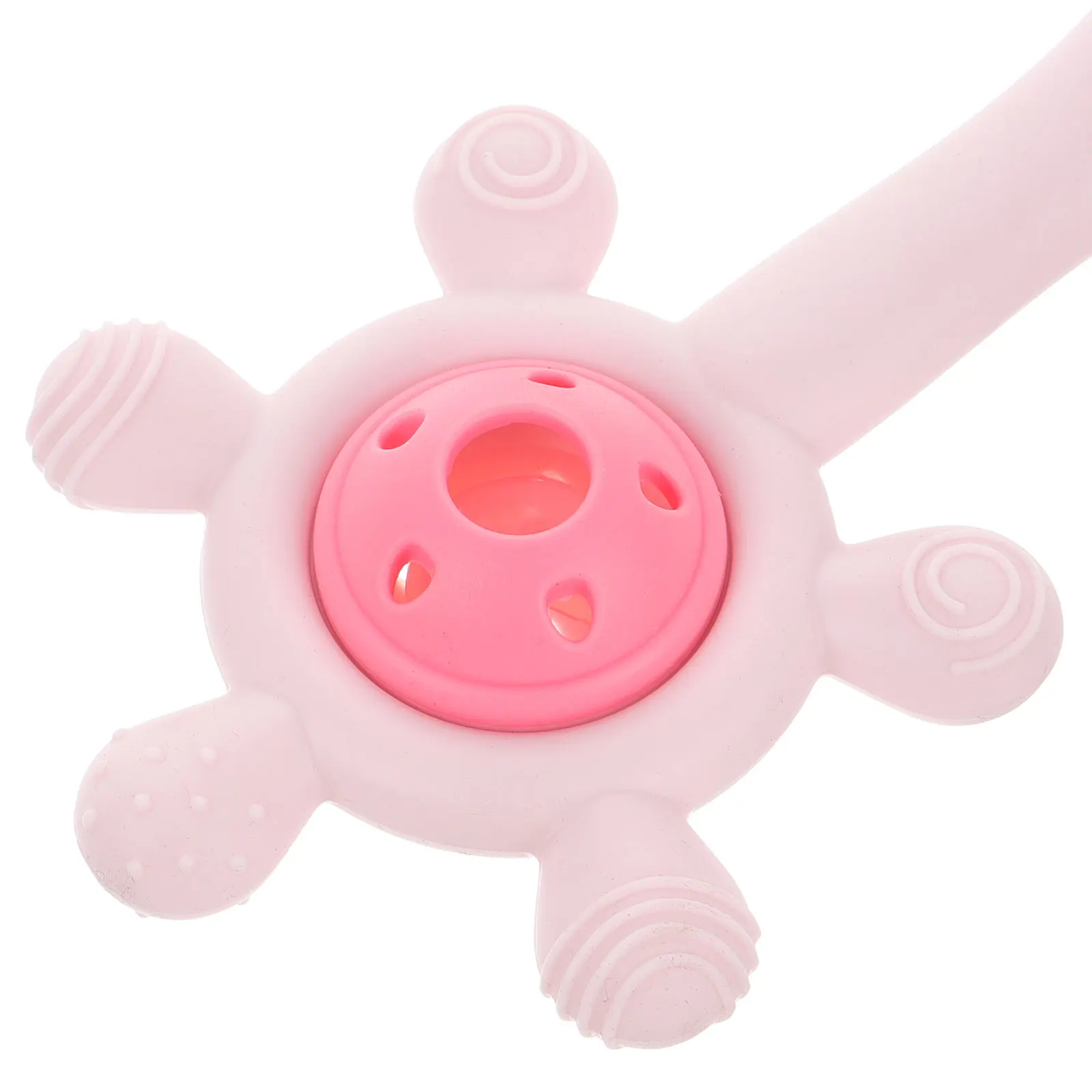 Baby Riesenrad Silikon Beißring Rassel Rosa Handglocke für Säuglingszahnen Relief Weiche sichere Rassel Kleinkind Schlaf