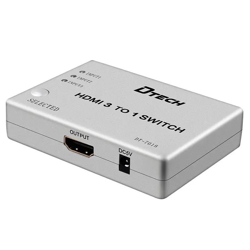 DETCH High Quality 3 Ports 4K 1080P HD Hdmi Switch 3x1 HDMI Switcher With IR
