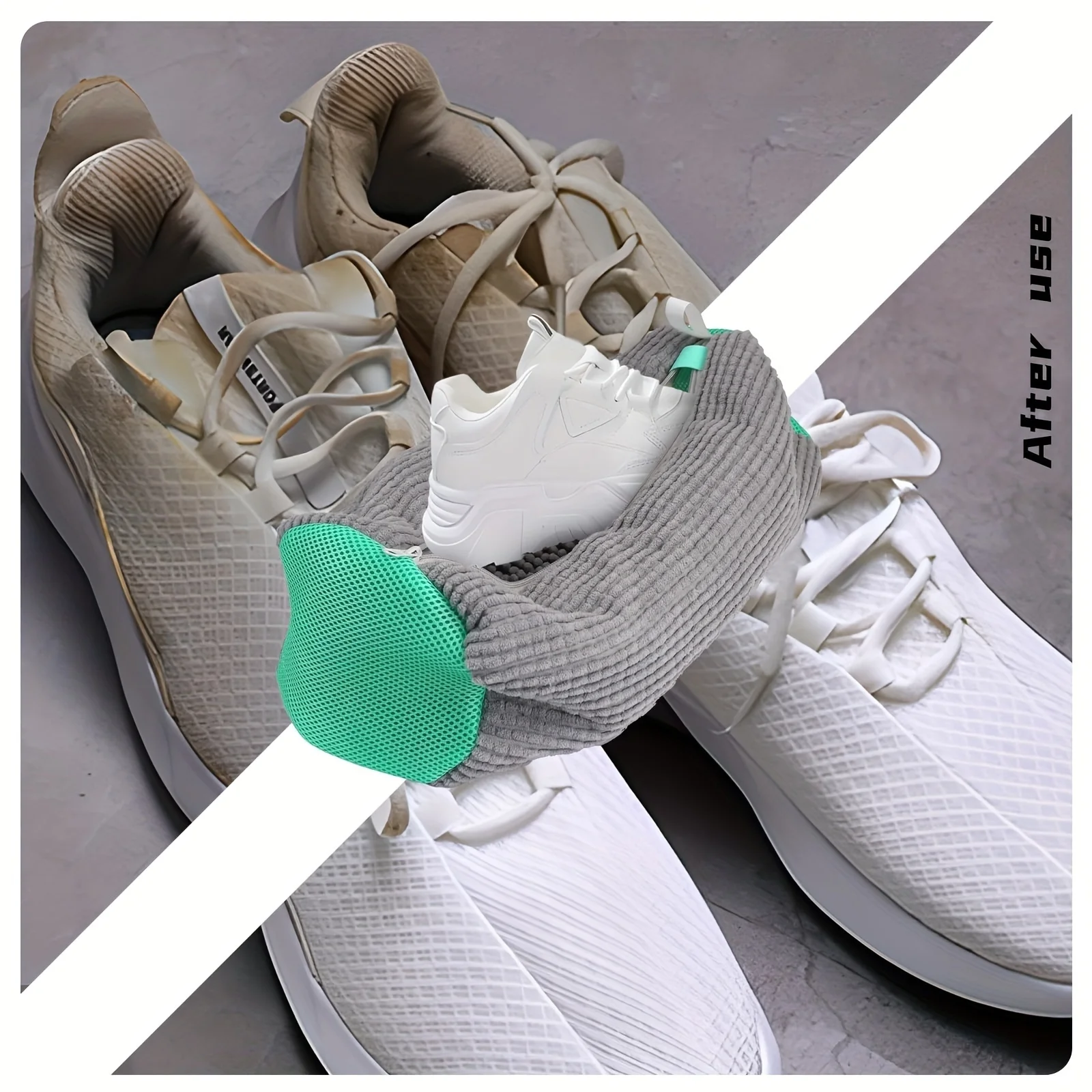 Hochwertiger Mesh-Schuhe-Waschbeutel mit Reißverschluss, weiche Innenausstattung schützt Sneakers und Freizeitschuhe in Waschmaschine und Trockner, perfekt für Reisen und Aufbewahrung, praktisch für den täglichen Gebra – Detail 3