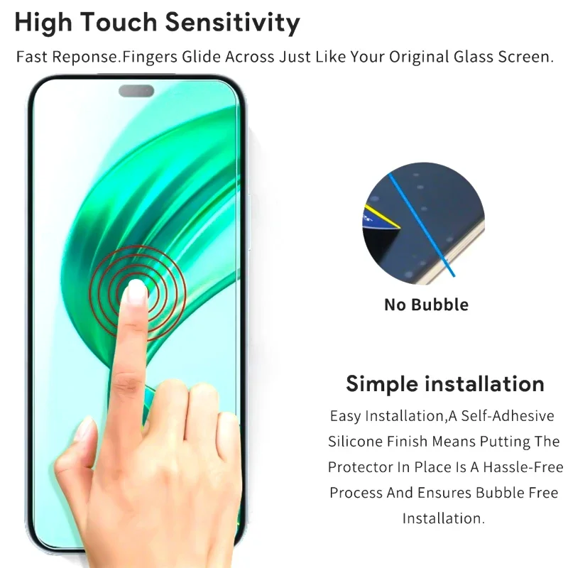 5 pçs vidro temperado para huawei honor x8b x7b x8a x9a x7a x7 x9 x8 protetor de tela para honra 200 90 lite 50 se 20s magia 7 vidro