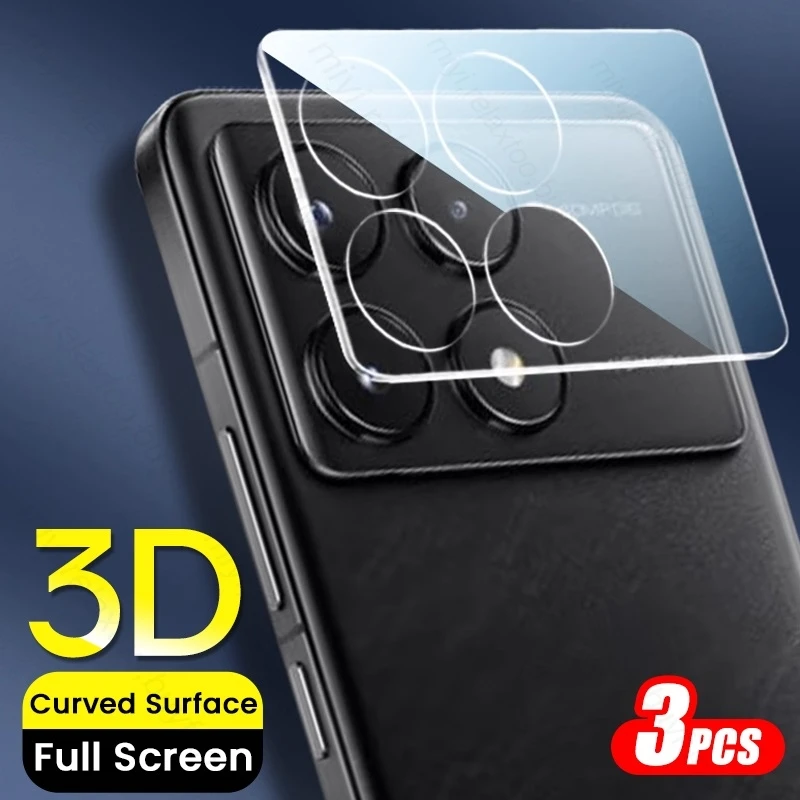 3 pçs 3d câmera de vidro temperado proteger para xiaomi pocof6pro pocox6pro poco f6 pro lente caso capa poko pequeno x6 pro f6pro x6pro