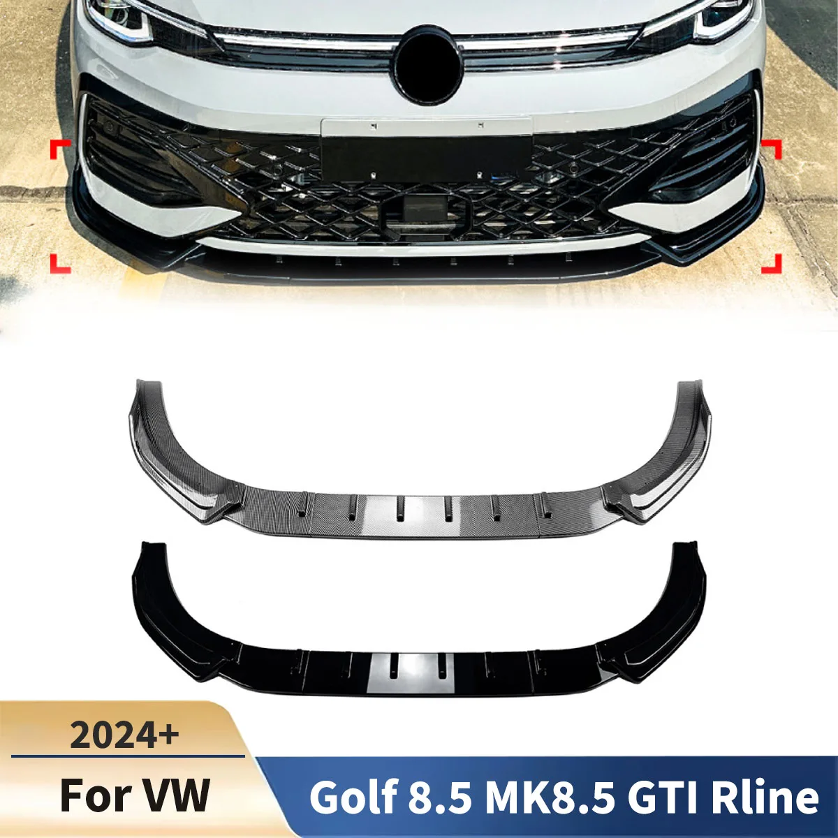 

For VW Golf 8.5 MK8.5 GTI R-line 2024+ Front Bumper Splitter Lip Diffuser Spoiler Cars Accessories Body kits Tuning Guard Board