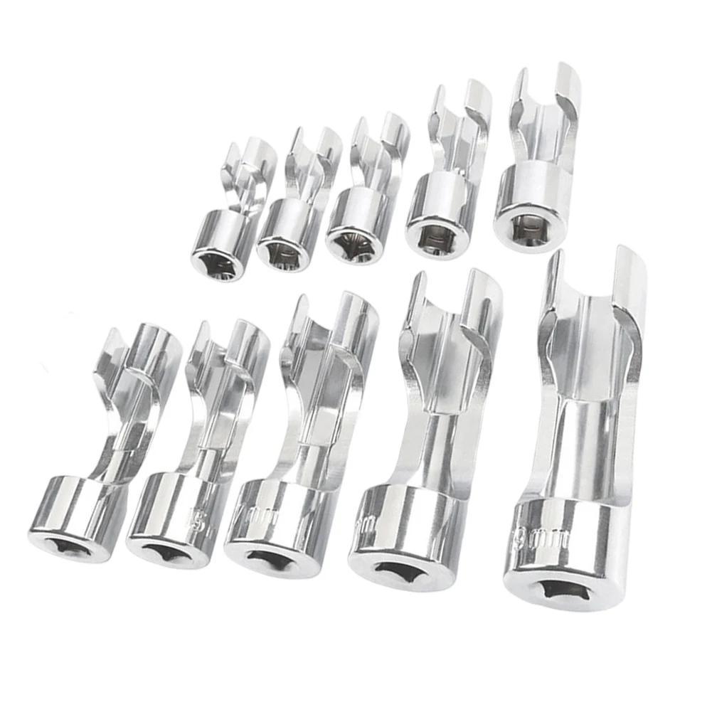 1pc 10-19mm 3/8inch Diesel Injector Line Socket Wrench Set Union Nut Socket Open Oil Pipe Disassembly Sleeve Hand Tool Parts