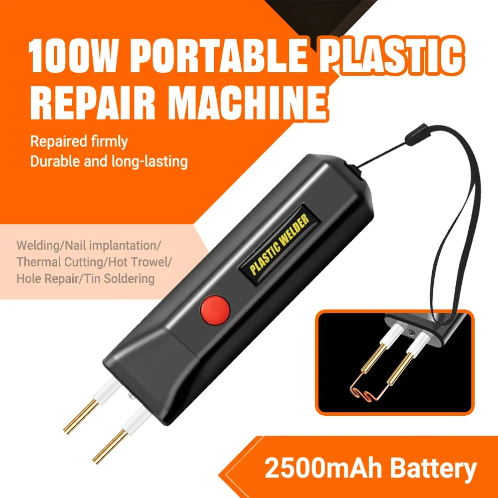 100W Mini Plastic Welding Gun Cordless Design - 2500mAh USB Rechargeable Hot Stapler for Car Bumper Repair and DIY Projects