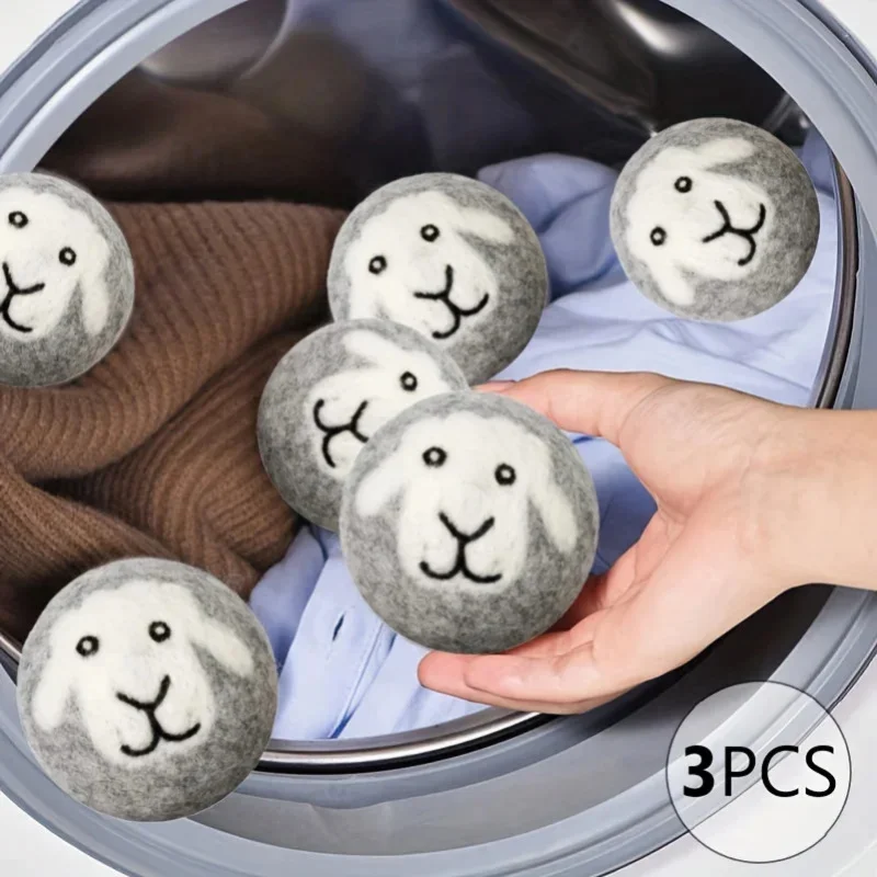 

3/6Pcs Felt Ball Static Removal Washing Machine Anti-winding Laundry Ball Drying Ball Sticky Ball