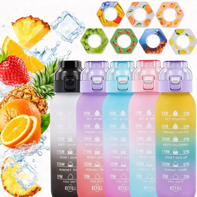 LUSQI 600/1000ML Tritan Flavor Water Bottle Leakproof Scent Water Cup Portable Sports Drinking Bottle For Kids Outdoor Travel