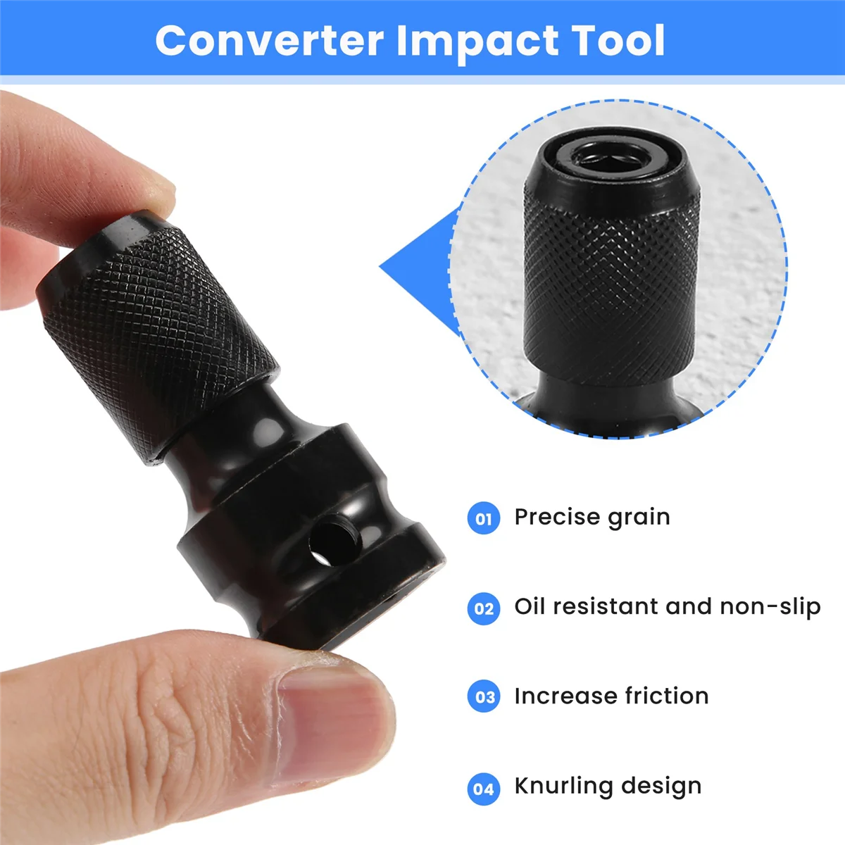 1/2 inch Square To 1/4 inch Hex Ratchet Socket Wrench Socket Adapter Spanner Set Drive Converter Impact ToolJAS