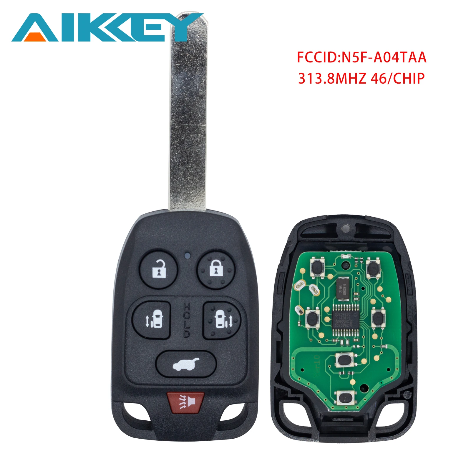 N5F-A04TAA 313Mhz 6 Buttons Car Remote Key Fob 46 Chip for Honda Odyssey 2011-2013 Car Key Replacement Accessories