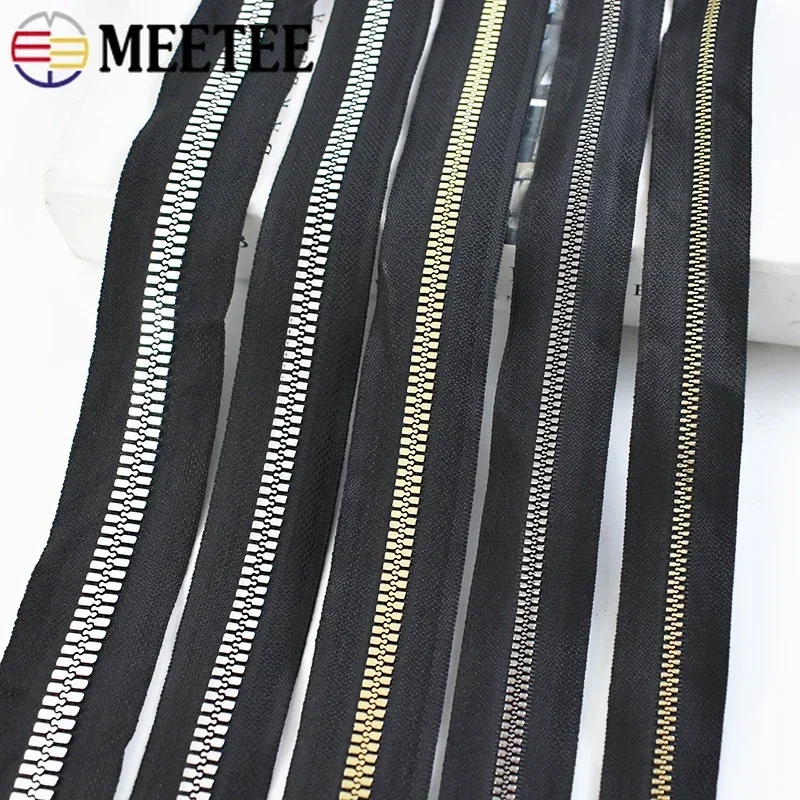 1/2/3/5Meters Meetee 3# 5# 8# 10# 15# Resin Zipper To The Meter for Sewing Down Jacket Outdoor Tent Continuous Zippers Material