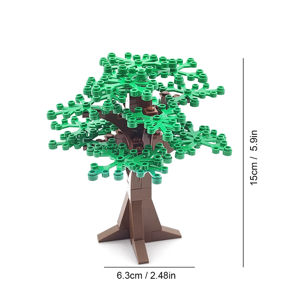 大きな木のビルディングブロックセット,庭の植物,通りの景色,緑の森,風景の拡大,創造的なクリスマスのおもちゃ