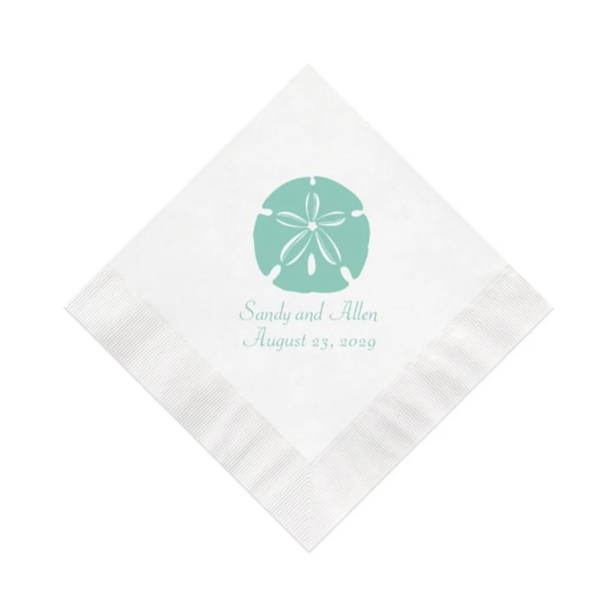 

50pcs Sand Dollar Beach Wedding Napkins Personalized Napkins Destination Sanddollar