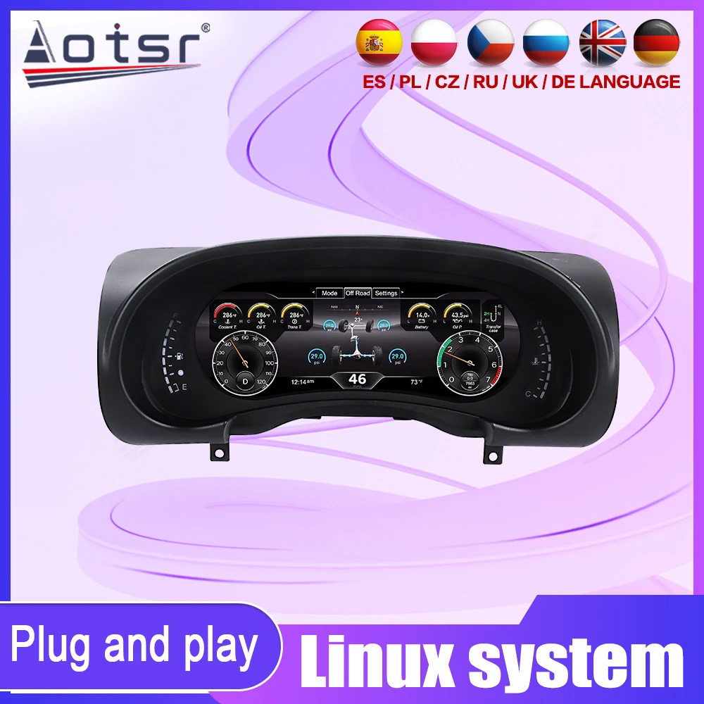 

Цифровая приборная панель, виртуальная приборная панель для Jeep Wrangler, многофункциональный ЖК-дисплей высокого разрешения, аксессуар для обновления