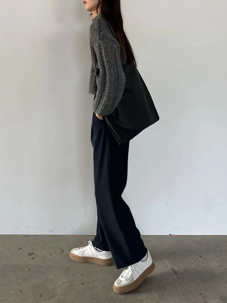 Suéter longo feminino macio e aconchegante com gola alta Or Sve outono inverno solto casual versátil malhas confortáveis lazer...