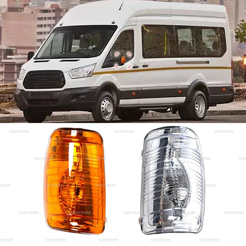 Luz de señal de giro del espejo retrovisor lateral del coche, cubierta de lámpara para Ford Transit MK8 2014-2020, BK31-13B382-BA, BK31-13B382-AA
